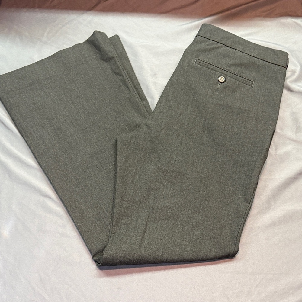 GAP Women's Stretch Flare Tuxedo Adjustable Waist Trousers Charcoal Gray Size 6‎